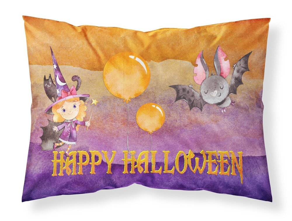 5608 BB7458PILLOWCASE Halloween Little Witch and Bat Fabric Standard